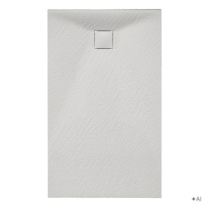 Hydrosan Brodzik prostokątny RIKO 80x130x2,6 biały, struktura kamienia, z syfonem