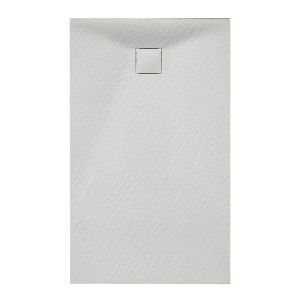Hydrosan Brodzik prostokątny RIKO 80x150x2,6 biały, struktura kamienia, z syfonem