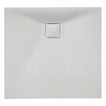 Hydrosan Brodzik kwadratowy RIKO 80x80x2,6 biały, struktura kamienia, z syfonem