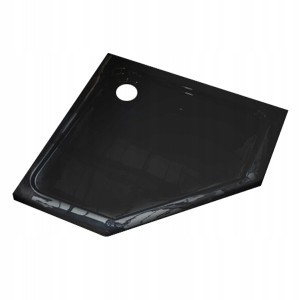 Hydrosan Brodzik pięciokątny ST07A 80x80x5 czarny, z syfonem