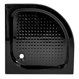 Hydrosan Brodzik półokrągły SXL01A 80x80x15 czarny, z syfonem