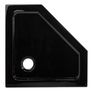 Hydrosan Brodzik pięciokątny ST07C 100x100x5 czarny, z syfonem
