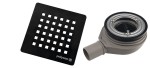 POLYSAN Syfon brodzikowy FLEXIA 90 mm DN40 maskownica kwadratowa czarny