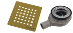 POLYSAN Syfon brodzikowy FLEXIA 90 mm DN40 maskownica kwadratowa złoty mat