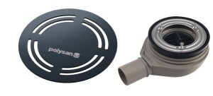 POLYSAN Syfon brodzikowy FLEXIA 90 mm DN40 maskownica okrągła gun metal