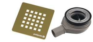 POLYSAN Syfon brodzikowy TRENECA 90 mm DN40 złoty