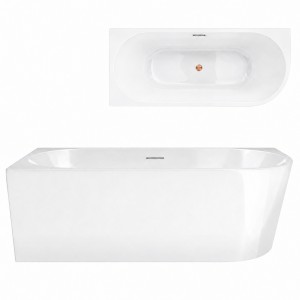 Corsan Wanna narożna INTERO LEWA 150x74,5 z PRZELEWEM SZCZELINOWYM i korkiem KLIK-KLAK kolor RÓŻOWE ZŁOTO V230MLRG - DARMOWA DOSTAWA