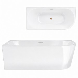 Corsan Wanna narożna INTERO LEWA 170x73 z PRZELEWEM SZCZELINOWYM i korkiem KLIK-KLAK kolor MIEDŹ SZCZOTKOWANA V230XLLBRG - DARMOWA DOSTAWA