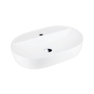 Corsan - Umywalka nablatowa OLVENA UC5658BSL 60x40x12 cm z korkiem klik-klak szczotkowana stal