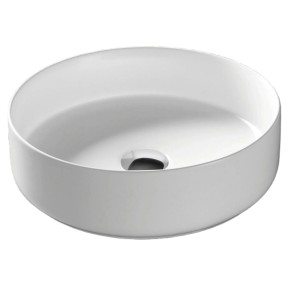 Corsan - Umywalka nablatowa LUGO UC5665BSL okrągła 36x12 cm z korkiem klik-klak szczotkowana stal