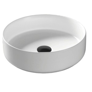 Corsan - Umywalka nablatowa LUGO UC5665GM okrągła 36x12 cm z korkiem klik-klak gunmetal
