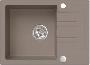 PINO 120 Beżowy 60×44 cm Zlew granitowy Syfon GRATIS