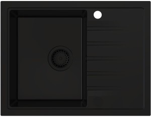 AXEL 120 Full black – zlewozmywak granitowy czarny mat, 650×500 mm