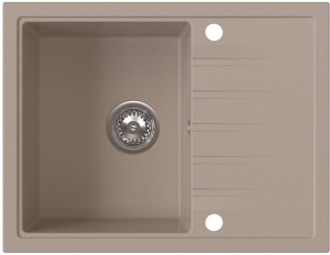 AXEL 120 Beżowy – zlewozmywak granitowy, 650×500 mm Syfon Gratis