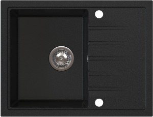 AXEL 120 Czarny– zlewozmywak granitowy, 650×500 mm Syfon Gratis