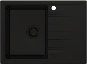 AXEL 140 Czarny Full black – zlewozmywak granitowy, 680x495 Syfon Gratis