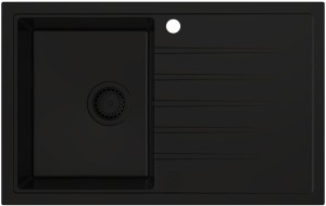 AXEL 160 Czarny Full black – zlewozmywak granitowy, 790×500 Syfon Gratis