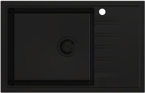 AXEL 160 XL Czarny Full black– zlewozmywak granitowy, 780×500 Syfon Gratis