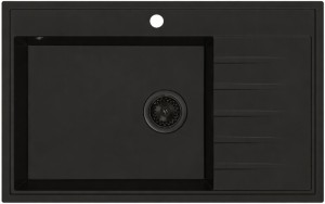 AXEL 160 K Czarny Full Black– zlewozmywak granitowy, 790×500 Syfon Gratis