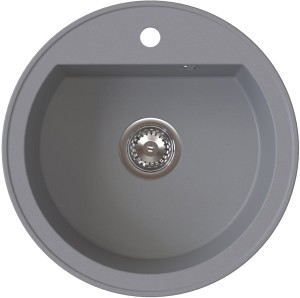 Ditto ring Szary– zlewozmywak granitowy, Ø510x180mm Syfon Gratis