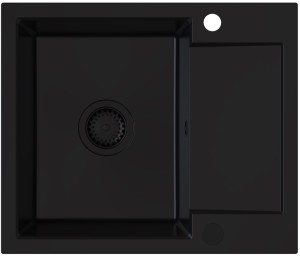 SIGNUM 120 Zlew granitowy Czarny full black 59×50x 21 cm Syfon Gratis