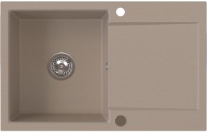 SIGNUM 160 Zlew granitowy Beżowy 79×50x 21 cm Syfon Gratis