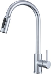 RUVETTI - CAMELLIA CHROM Bateria kuchenna, wyciągana wylewka, pod filtr wody 2w1, 360°, ceramiczna