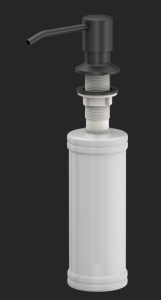 RUVETTI - Dozownik płynu IRYS FULL BLACK 350 ml, montowany w blat, napełnianie od góry, nowoczesny design