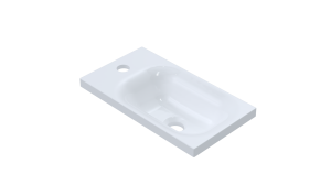 RUVETTI - Umywalka dolomitowa MISTI 40 cm, nablatowa / naszafkowa, S-Marble, biała, 400x220 mm