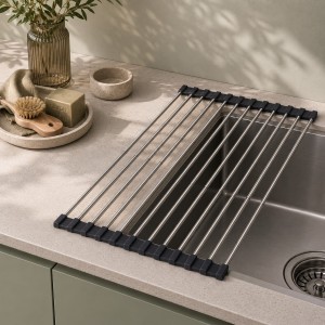 RUVETTI - Ociekarka zwijana rozsuwana 363–460x202 mm 8 prętów regulowana mata na zlew Ruvetti