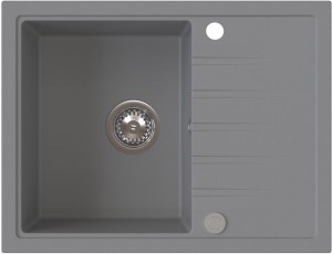 AXEL 120 Szary– zlewozmywak granitowy, 650×500 mm Syfon Gratis