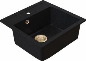 DITTO 60 PVD Zlew granitowy Full Black 56x51 cm Syfon PVD szampan gratis