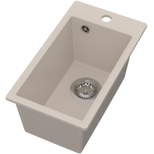 Zlew granitowy PINO 35 Beżowy 28x50 cm Syfon save space GRATIS