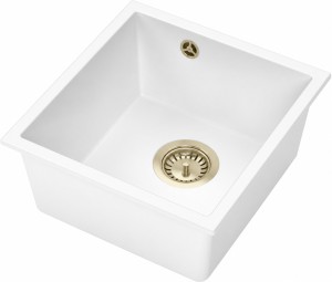 RUVETTI - ARLO 45 PVD Biały Podwieszany 38,5×41x20,5 syfon PVD szampan save space gratis