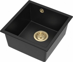 RUVETTI - ARLO 45 PVD Full Black Podwieszany 38,5×41x20,5 syfon PVD szampan save space gratis
