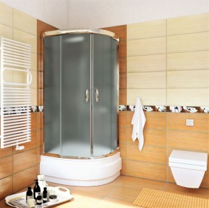 Kabina STYLIO półokrągła 90x90x170 chrom szkło chinchila z powłoką CleanGLASS - Darmowa dostawa