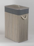 CORSAN - Kosz bambusowy na pranie SZARY z szarą wyściółką 46x30x61 cm J702
