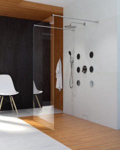 Kabina przyścienna CLUSI HERA WALK IN 140x200 chrom szkło transparentne z powłoką CleanGLASS - Darmowa dostawa