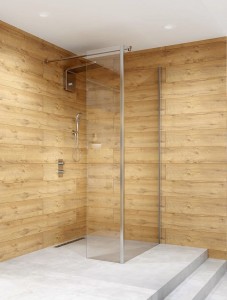 Kabina narożna CLUSI ARES WALK IN 140x200 z szybą boczną chrom szkło transparentne Prawa z powłoką CleanGLASS - Darmowa dostawa