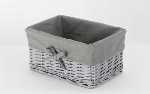 CORSAN - Kosz wiklinowy SZARY z szarą wyściółką 30x20x15 cm 715S