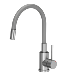 Quadron POP Bateria zlewozmywakowa stalowa MAGGIE z elastyczną szarą wylewką