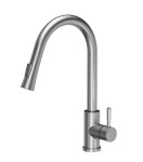 Quadron POP Bateria zlewozmywakowa stalowa JULIA z wyciąganą wylewką kolor stal szczotkowana