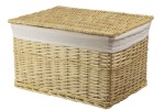 CORSAN - Kosz wiklinowy zamykany NATURA z wyściółką ECRU 38x22x22 cm 520D