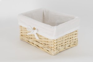 CORSAN - Kosz wiklinowy NATURA z wyściółką ECRU 30x20x15 cm 715S