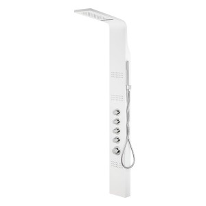 Corsan - Panel prysznicowy A-014AM kaskada z mieszaczem, kolor biały - Darmowa dostawa
