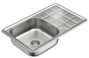 Quadron POP Zlewozmywak stalowy jednokomorowy 78*48*16 cm z ociekaczem LOUIS 111 SteelQ kolor satynowy