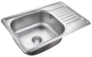 Quadron POP Zlewozmywak stalowy jednokomorowy 66*42*16 cm z ociekaczem EDDIE 111 SteelQ kolor satynowy