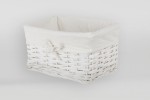 CORSAN - Kosz wiklinowy BIAŁY z wyściółką ECRU 30x20x15 cm 715S