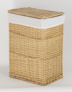 CORSAN - Kosz wiklinowy na pranie NATURA z wyściółką ECRU 40x28x60 cm 715L