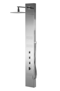 Corsan - Panel prysznicowy NEO z mieszaczem, stal szczotkowana - Darmowa dostawa